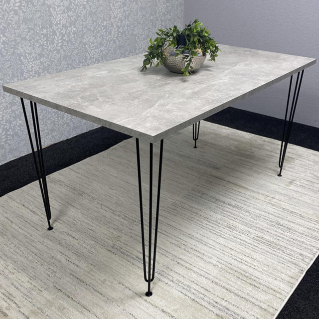 Kosy Koala 4 Seater Rectangular Dining Table with Hairpin Legs Light Stone Grey - image 1