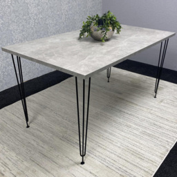 Kosy Koala 4 Seater Rectangular Dining Table with Hairpin Legs Light Stone Grey - thumbnail 1
