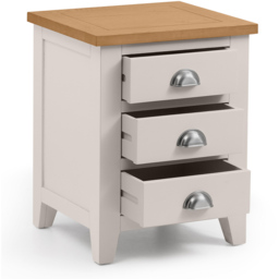 Julian Bowen Richmond 3 Drawer Grey and Oak Bedside Table - thumbnail 3