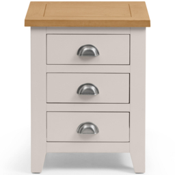 Julian Bowen Richmond 3 Drawer Grey and Oak Bedside Table - thumbnail 4