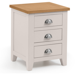 Julian Bowen Richmond 3 Drawer Grey and Oak Bedside Table - thumbnail 2