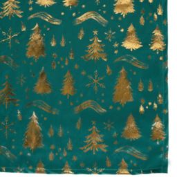 Golden Christmas Tree Table Runner Teal - thumbnail 4