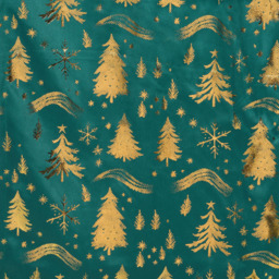 Golden Christmas Tree Table Runner Teal - thumbnail 3