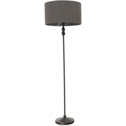 ValueLights Maggie Charcoal Boucle Shade Black Metal Candlestick Floor Lamp - thumbnail 1