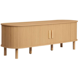 Birlea Axel 2 Sliding Door Oak Fluted Small TV Unit - thumbnail 2