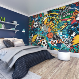 Origin Murals Sports Graffiti Blue Wall Mural - thumbnail 3