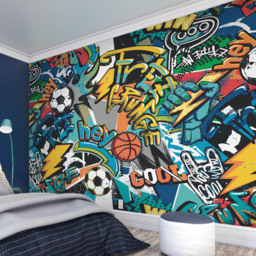 Origin Murals Sports Graffiti Blue Wall Mural