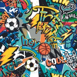 Origin Murals Sports Graffiti Blue Wall Mural - thumbnail 2