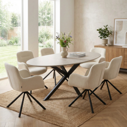 Blaine Cream Swivel Chair - thumbnail 4