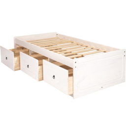 Corona 3ft White Washed Wax Finish Cabin Bed - thumbnail 3