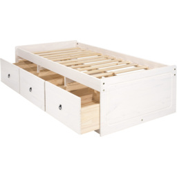 Corona 3ft White Washed Wax Finish Cabin Bed - thumbnail 4