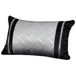 Rapport Home Capri Black and Silver Filled Boudoir Cushion