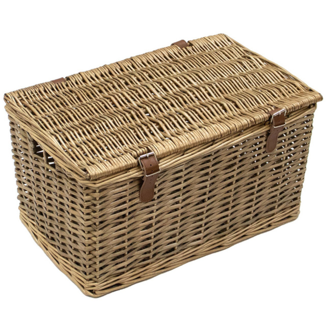JVL Medium Natural Willow Wicker Storage Hamper Basket - image 1