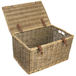JVL Medium Natural Willow Wicker Storage Hamper Basket - thumbnail 3