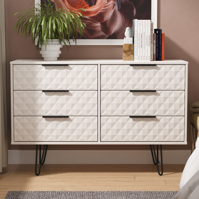 Crowndale Harlequin 6 Drawer Kashmir Matt Wide Chest of Drawers Ready Assembled - image 1