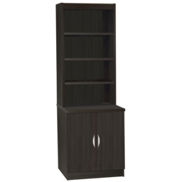 R White Cabinets 2 Door Black Desk Height Cupboard with Hutch - thumbnail 2