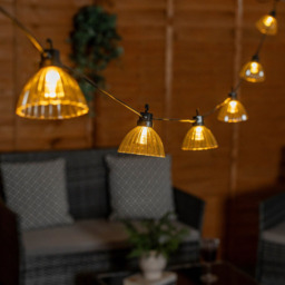 ValueLights Smoked Pleated Outdoor String Lights