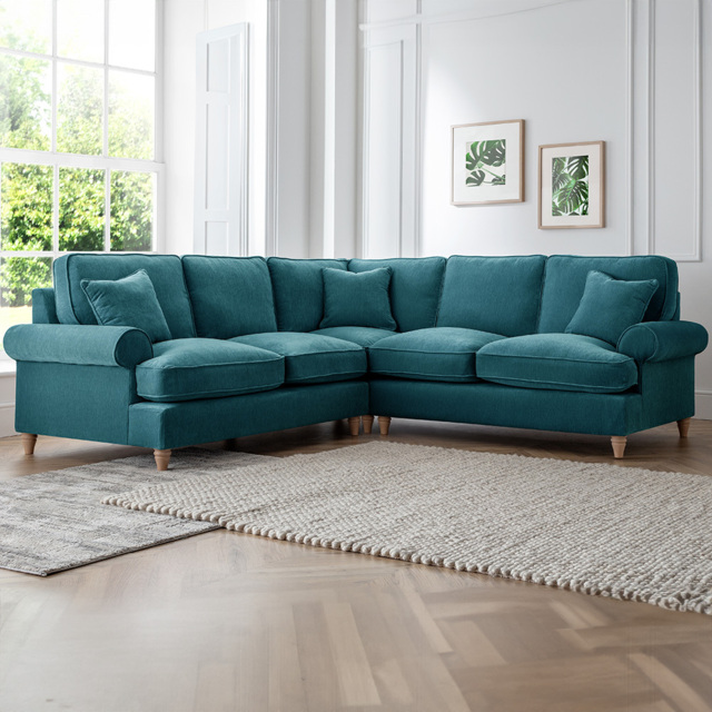 The Victoria Large Emerald Corner Sofa - image 1