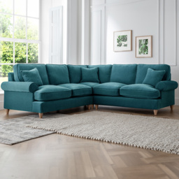 The Victoria Large Emerald Corner Sofa - thumbnail 1