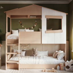 Flair Dreamland Oak Play House Bunk Bed