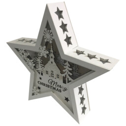 Angel Whispers White and Silver LED Christmas Star Scene - thumbnail 2