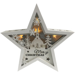 Angel Whispers White and Silver LED Christmas Star Scene