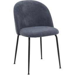 FWStyle Freya Steel Blue Linen Upholstered Padded Dining Chair Set of 2 - thumbnail 3