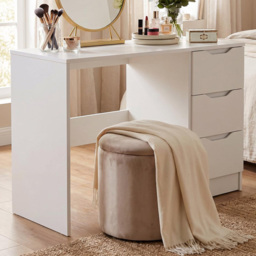 FWStyle Luno White 3 Drawer Vanity Dressing Table