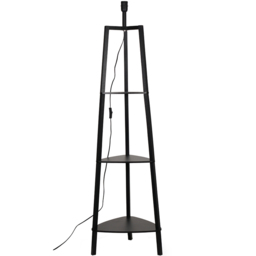 ValueLights Hiru Black 3 Shelf Floor Lamp Base