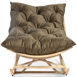 Desser Papasan Olive and Natural Rattan Rocker Chair - thumbnail 3