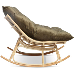 Desser Papasan Olive and Natural Rattan Rocker Chair - thumbnail 4