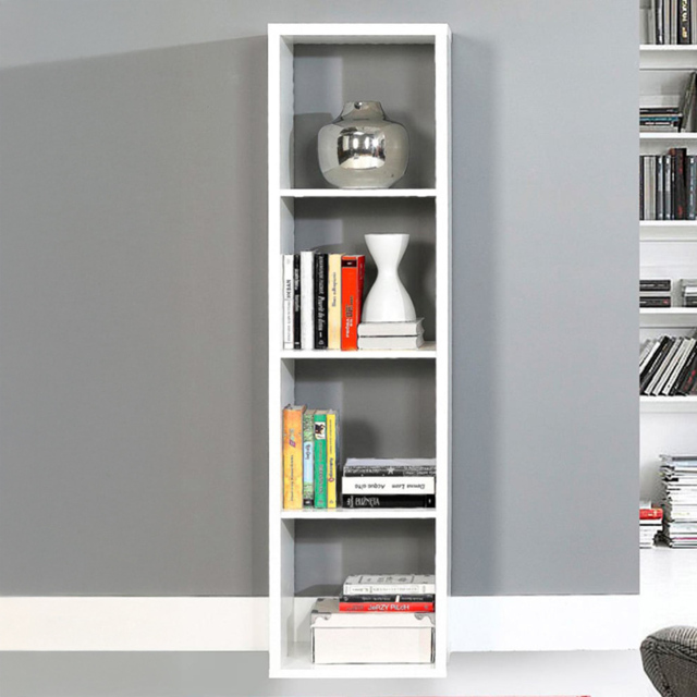 Florence Mauro 3 Shelf Matt White Bookshelf - image 1