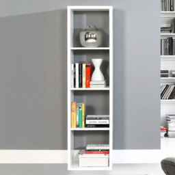Florence Mauro 3 Shelf Matt White Bookshelf - thumbnail 1