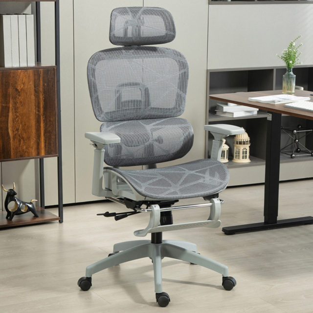 Portland Grey Mesh Swivel Office Chair with 3D Armrest - image 1