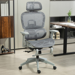Portland Grey Mesh Swivel Office Chair with 3D Armrest - thumbnail 1