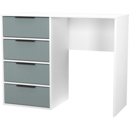 Crowndale Fluted 4 Drawer Duck and White Matt Vanity Dressing Table Ready Assembled - thumbnail 2