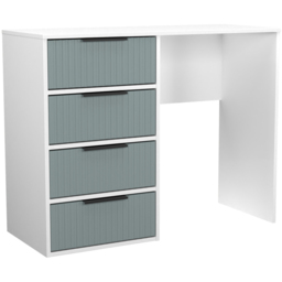 Crowndale Fluted 4 Drawer Duck and White Matt Vanity Dressing Table Ready Assembled - thumbnail 4