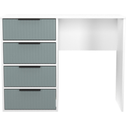 Crowndale Fluted 4 Drawer Duck and White Matt Vanity Dressing Table Ready Assembled - thumbnail 3