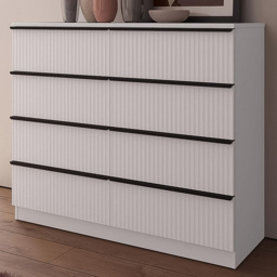 FWStyle Lania 8 Drawer White Scalloped Chest of Drawers - thumbnail 1