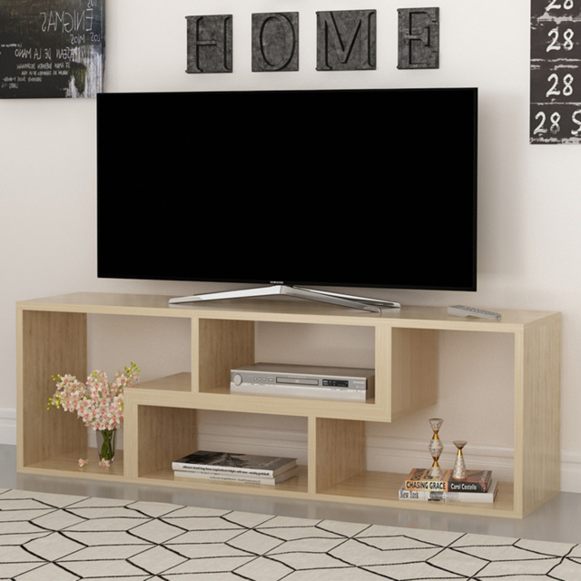 Decorotika Cubicco 4 Shelf Oak Adjustable TV Unit - image 1