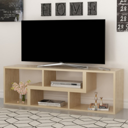 Decorotika Cubicco 4 Shelf Oak Adjustable TV Unit