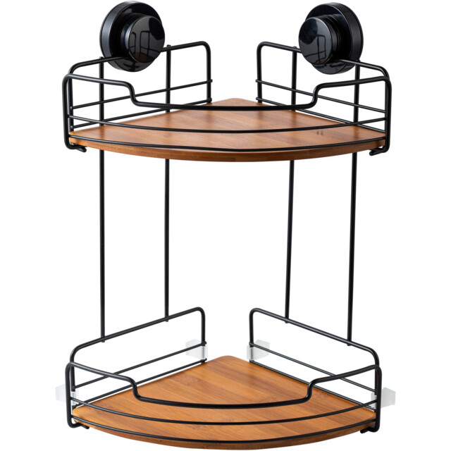 Bathstore Oslo Bamboo 2 Tier Corner Rack Black - image 1