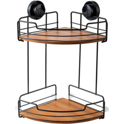 Bathstore Oslo Bamboo 2 Tier Corner Rack Black