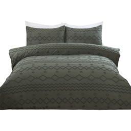 Charcoal King Size Adah Tufted Geo Duvet Set - thumbnail 2