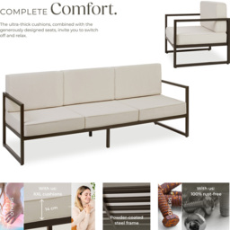 tectake Comosa 7 Seater Garden Furniture Set - thumbnail 3