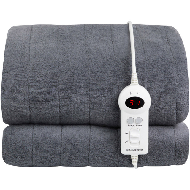 Russell Hobbs RHHT1004GR Microfleece Grey Heated Throw 130 x 180cm - image 1