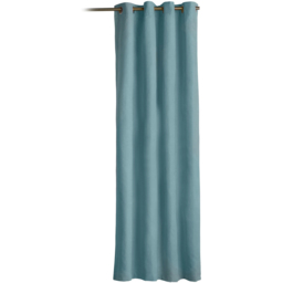 Alan Symonds Velvet Chenille Blackout Ring Top Eyelet Curtains Teal 137 x 213cm - thumbnail 2