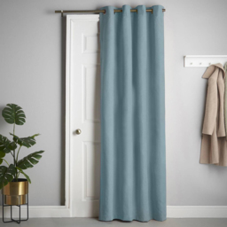 Alan Symonds Velvet Chenille Blackout Ring Top Eyelet Curtains Teal 137 x 213cm