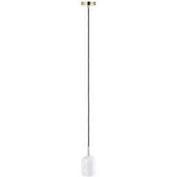 Happy Homewares Scandinavian Style White Marble Black Fabric Cable Pendant Lamp