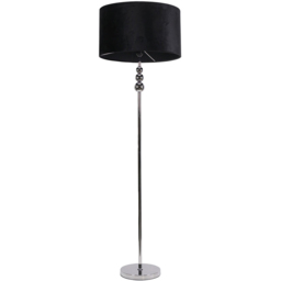 ValueLights Marissa Reni Black Velvet Shade and Chrome Ball LED Floor Lamp